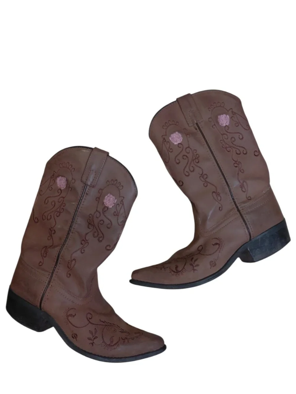 Shyanne Brown Western Rose Embroidered Mid-Calf Boots Size 5 Cowgirl Boots